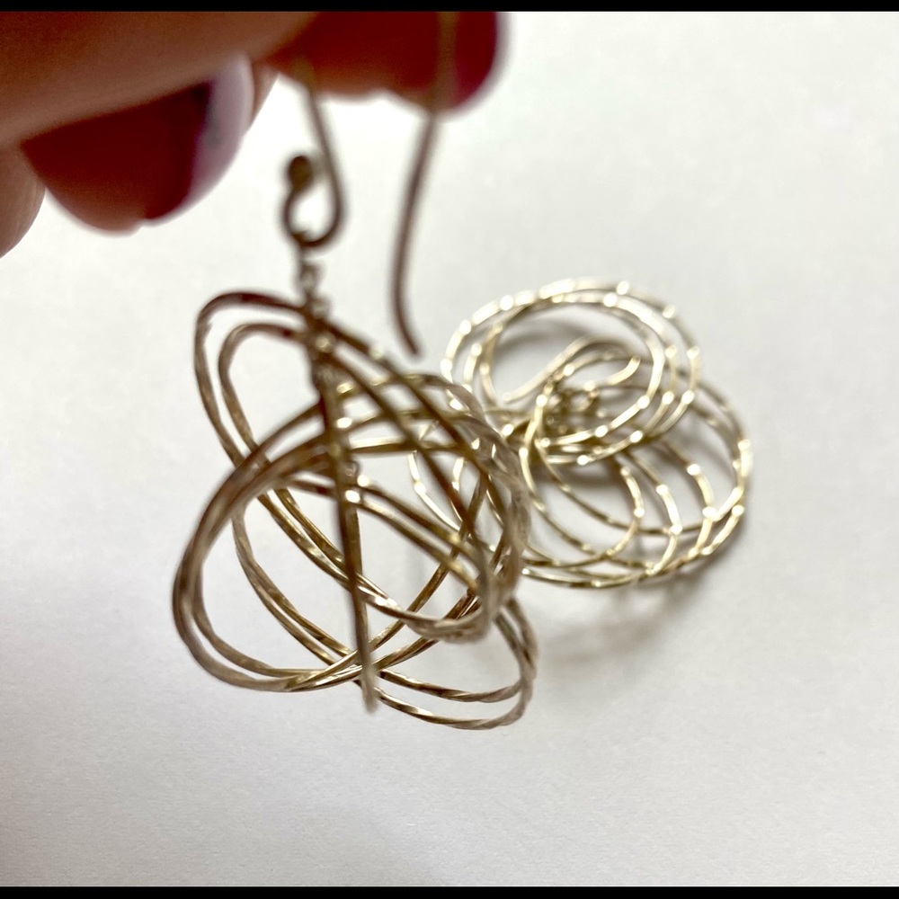 Geometric Circles Sterling Silver Statement Earri… - image 3